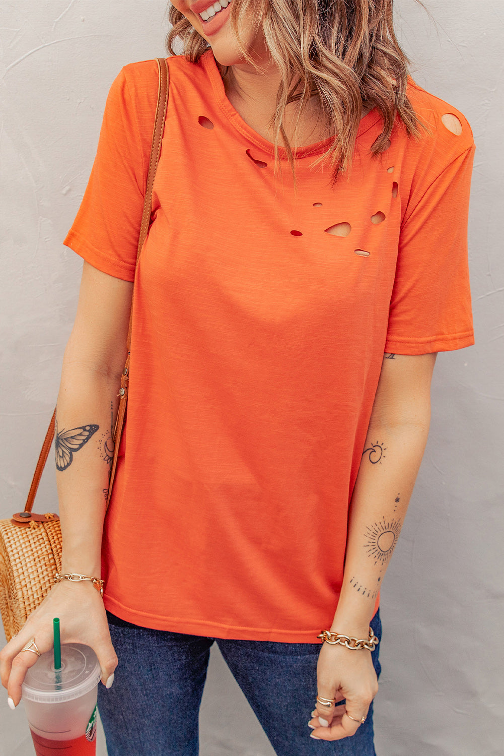 Short Sleeve Distressed T-Shirt