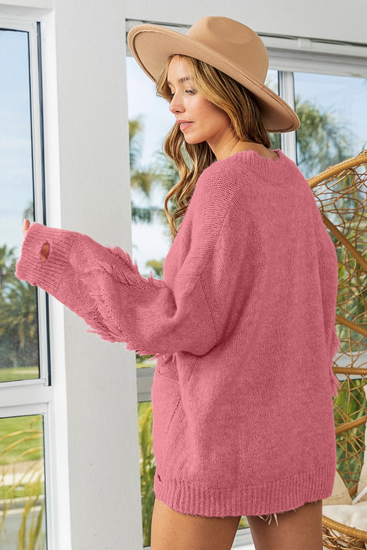 Pink Patchwork Sweater