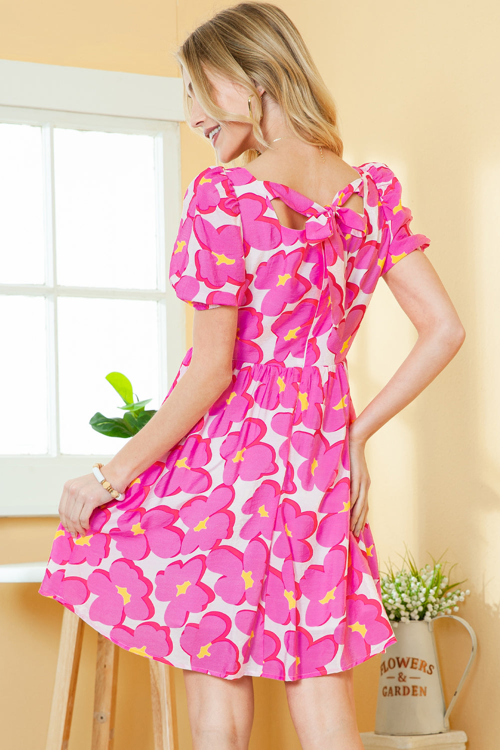 Floral Print Babydoll Short Dress