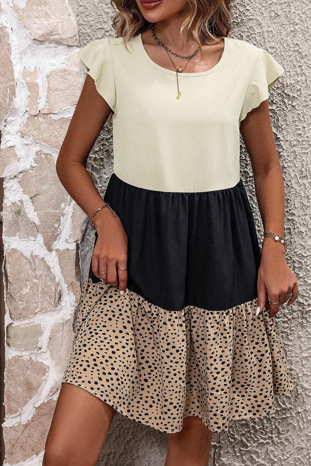 Color Block A-line Dress