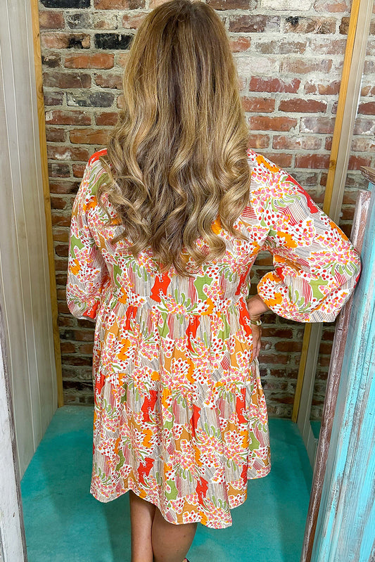 Plus Size Floral Ruffled Dress