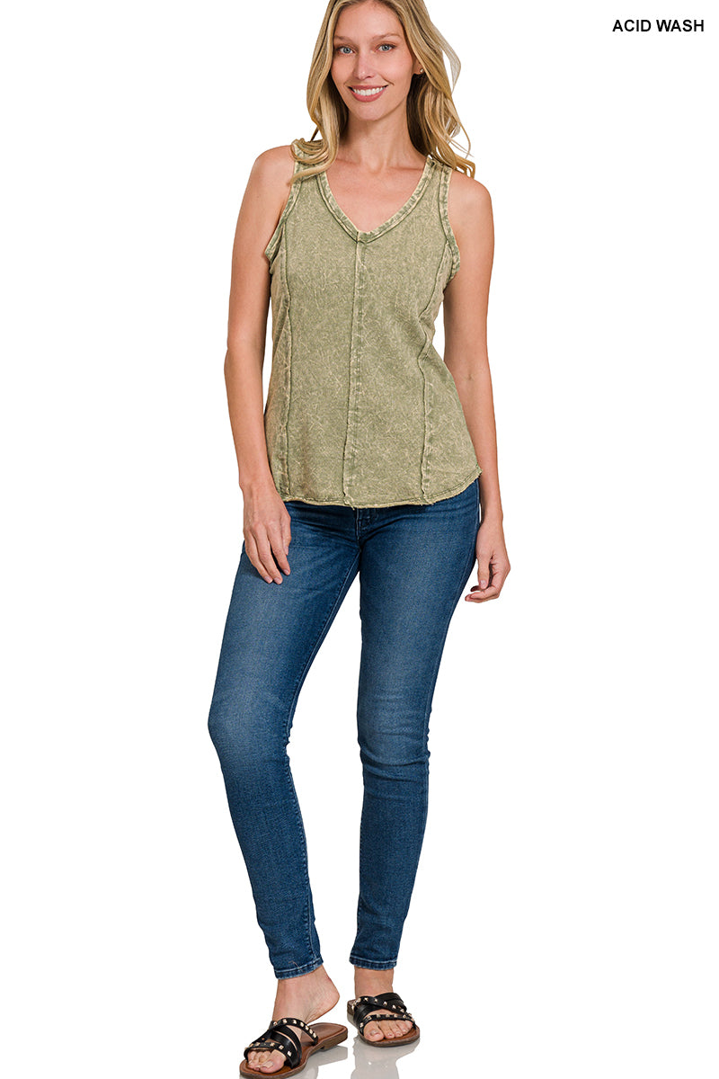 Zenana French Terry Sleeveless Top