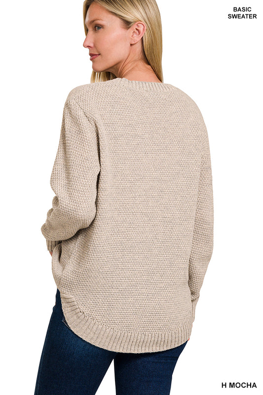Zenana Round Neck Sweater