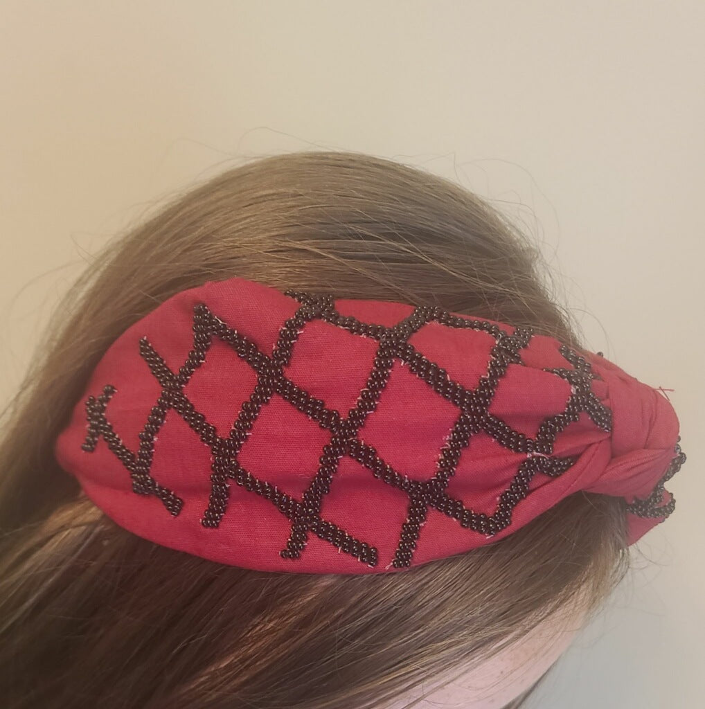 Garnet/Black Stripe Headband