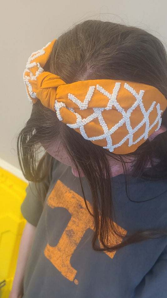 Orange/White Stripe Headband