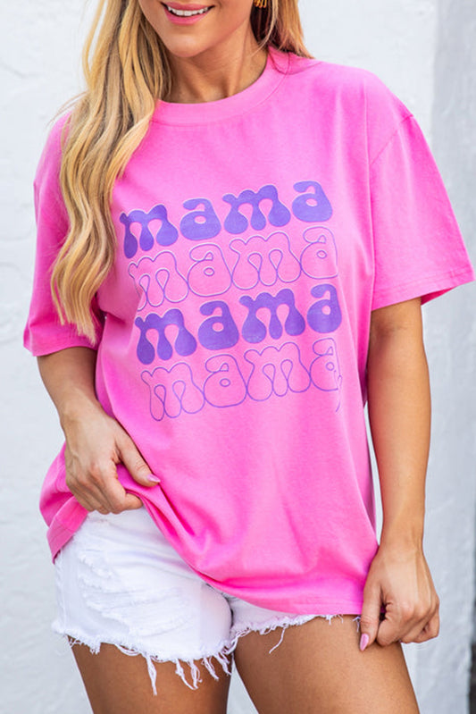 Bonbon Mama Letter Graphic Loose T shirt