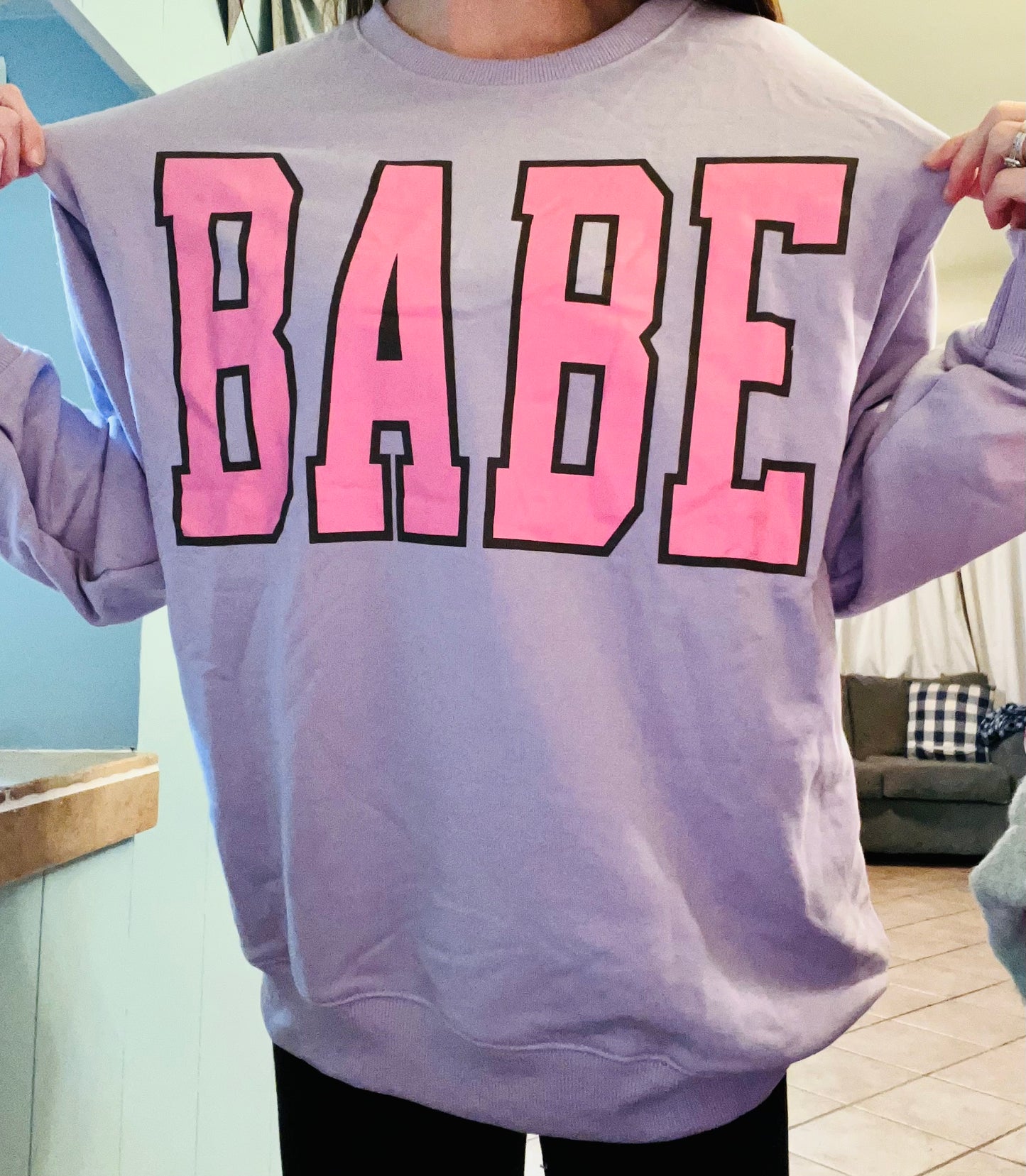 BABE Letter Casual Pullover Sweatshirt