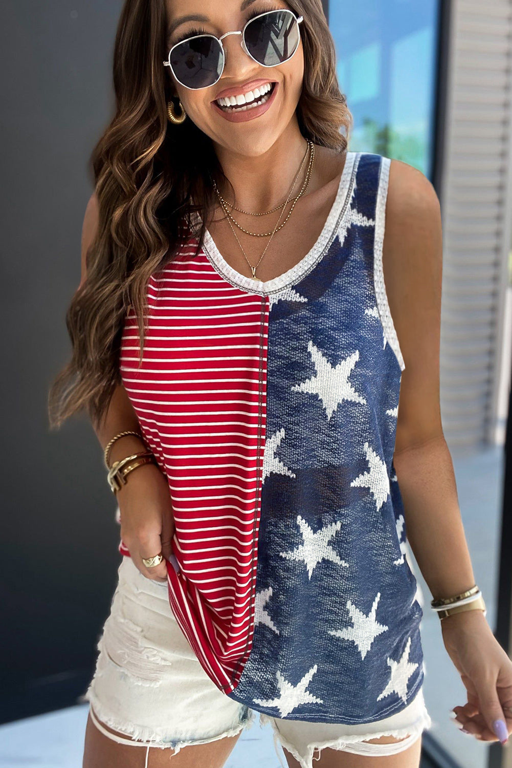 American Flag Stars and Stripes Tank Top