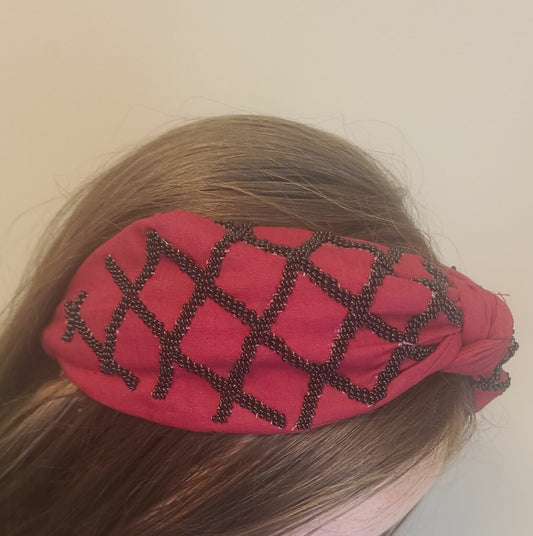 Garnet/Black Stripe Headband