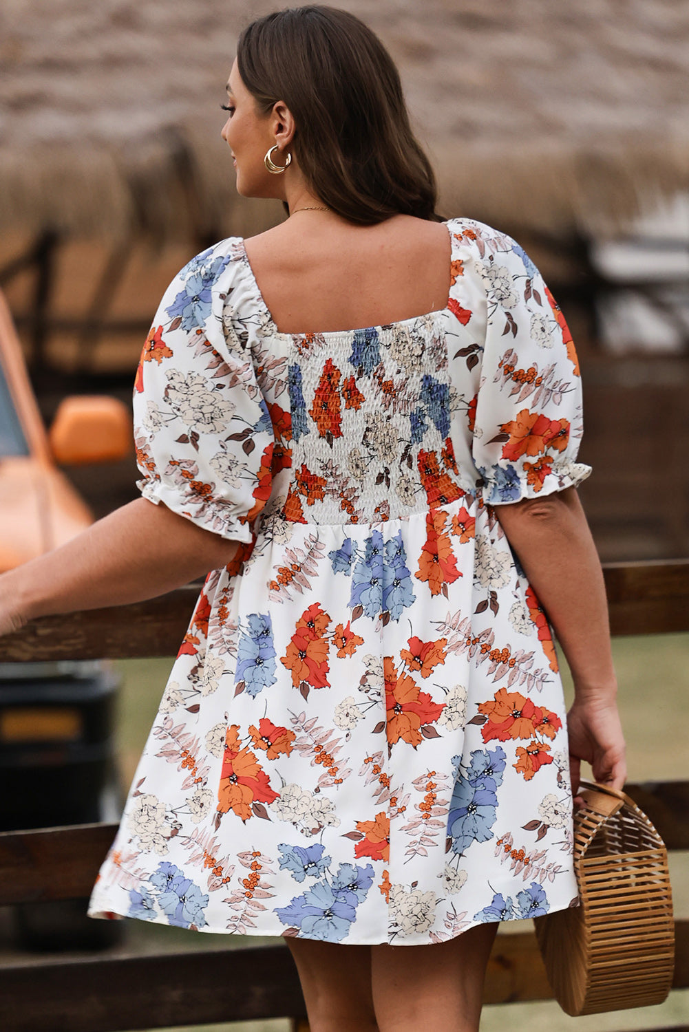 Floral Smocked Flared Dress